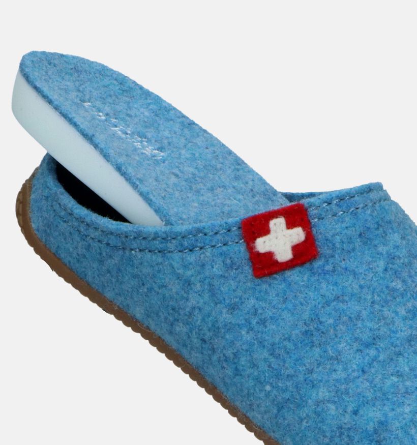 Living Kitzbühel Pantoufles ouvertes en Bleu clair pour femmes (332437) - pour semelles orthopédiques