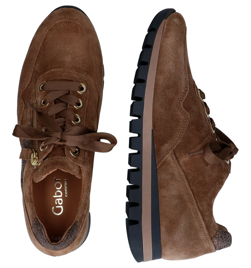 Gabor OptiFit Chaussures à lacets en Cognac en daim (297426)