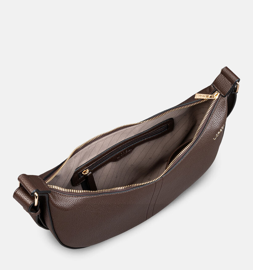 L.Credi Satine Sac port&eacute; crois&eacute; en Brun fonc&eacute; pour femmes (379598)