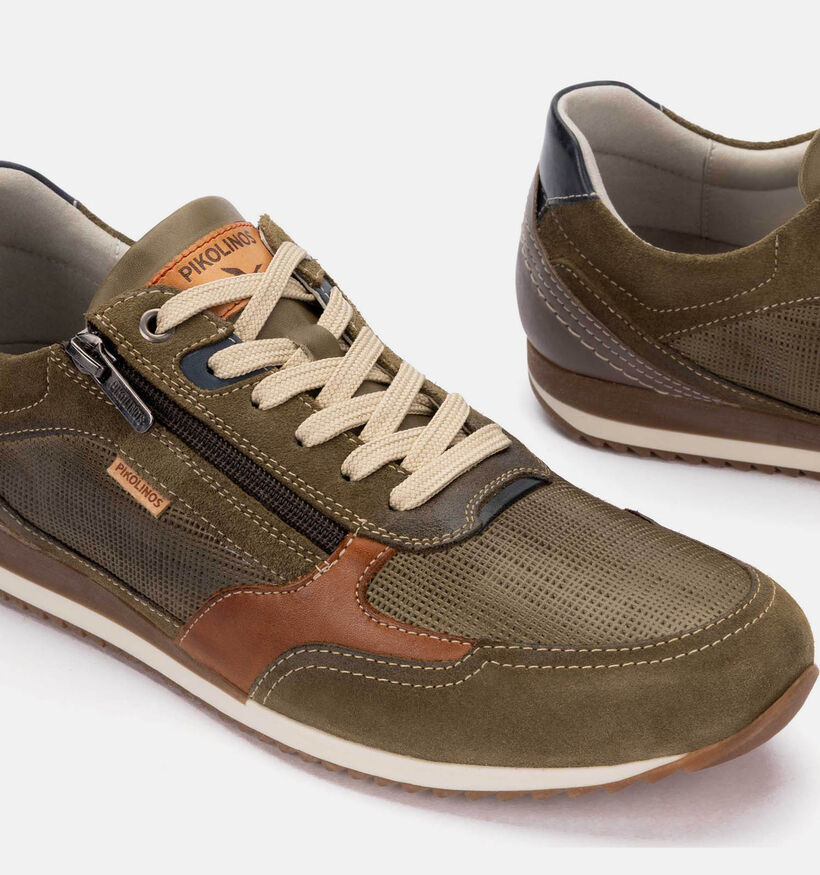 Pikolinos Liverpool Kakigroene Rits-Veterschoenen voor heren (370628) - geschikt voor steunzolen