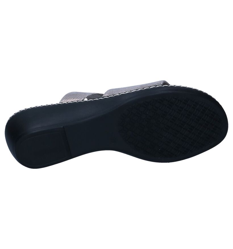Zilveren Slippers Jana in leer (242479)
