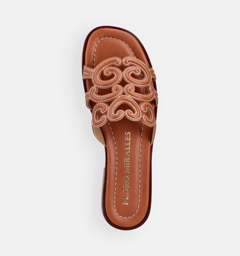 Pedro Miralles Nu-pieds plates en Cognac pour femmes (373631)