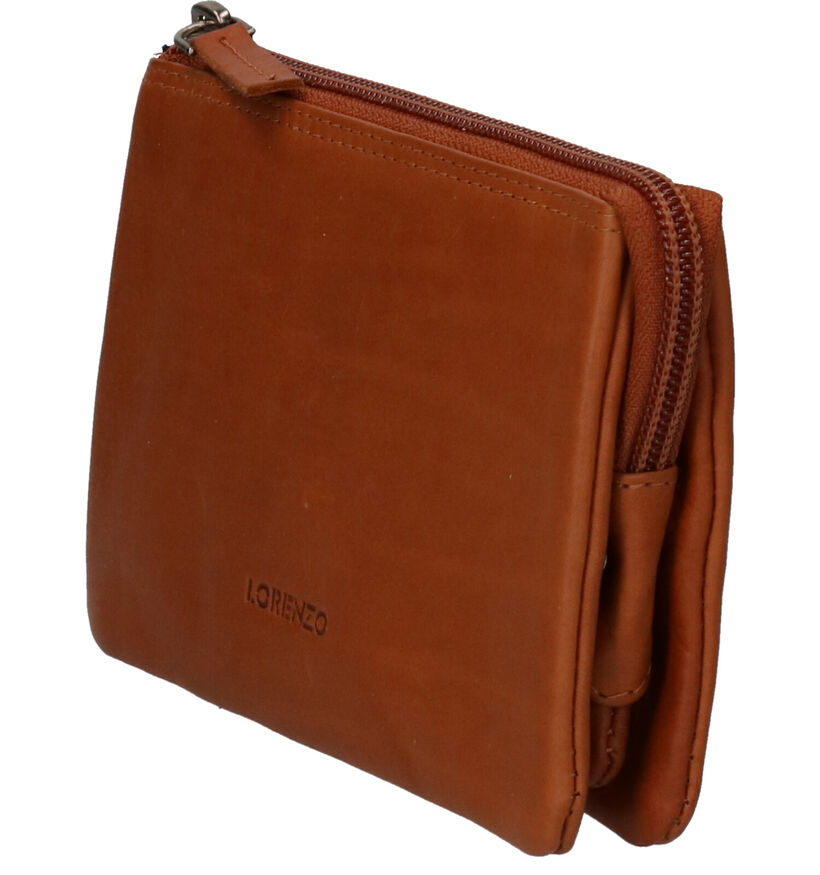 Euro-Leather Porte-monnaie zippé en Cognac pour femmes (343480)