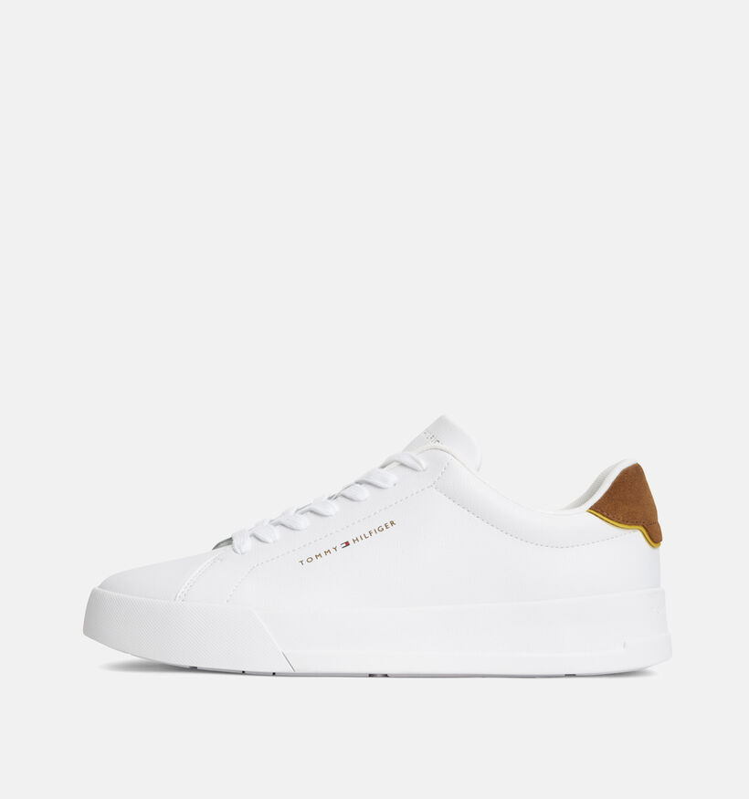 Tommy HilfigeR Court Leather Chaussures &agrave; lacets en Blanc pour hommes (374908) - pour semelles orthop&eacute;diques