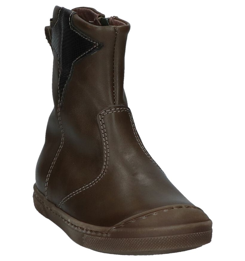 STONES and BONES Bottes basses en Brun foncé en cuir (225625)