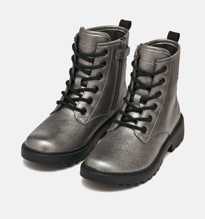 Geox Casey Zwarte Boots Geox Casey Zilveren Boots voor meisjes (360381) - geschikt voor steunzolen