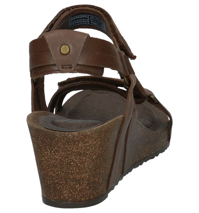 Sandalen met Sleehak Donkerbruin Teva Ysidro Universal in leer (212736)