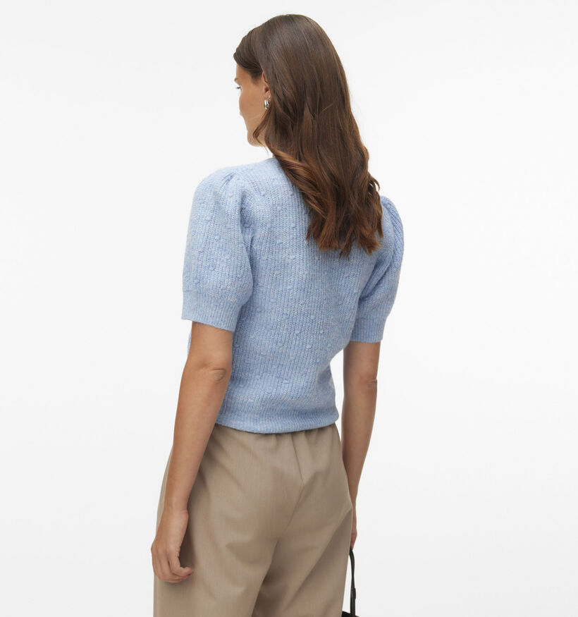 Vero Moda Genius Lichtblauwe Pull met Korte Mouwen voor dames (367215)