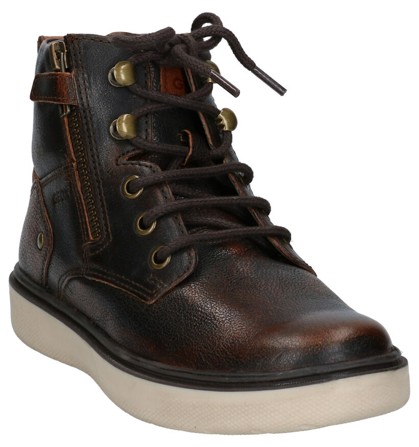 Geox Chaussures hautes en Brun foncé en cuir (254530)