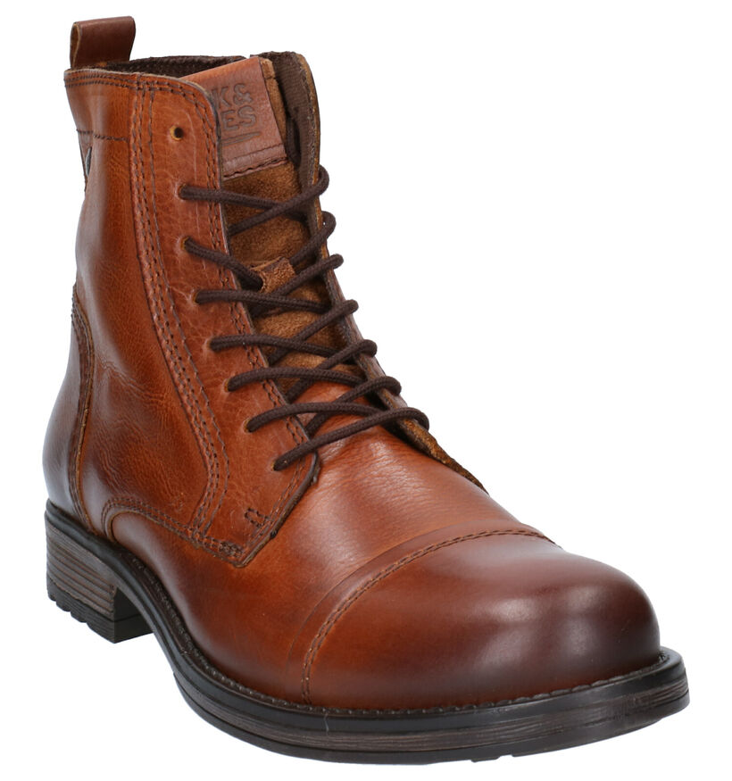 Jack & Jones Cognac Boots in leer (252835)