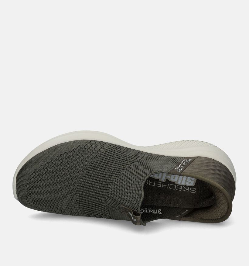 Skechers Slip-ins Ultra Flex 3.0 Cozy Kaki Slip-on Sneakers voor dames (334215)