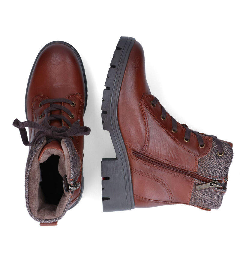 Tamaris Comfort Boots à lacets en Beige foncé en cuir (317988)