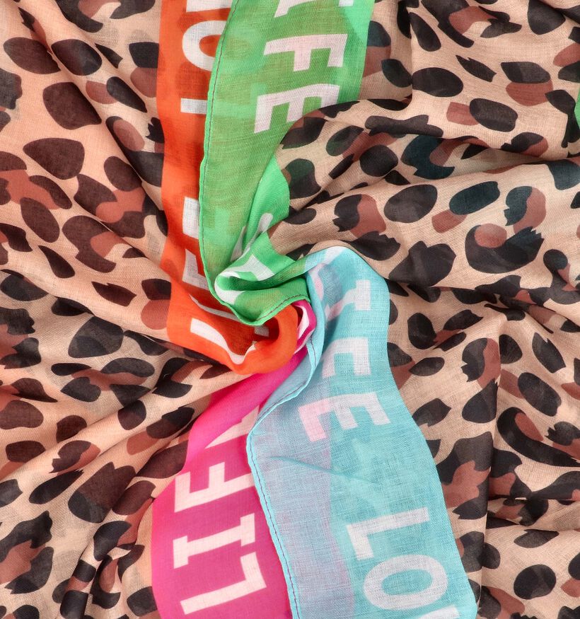 Via Limone Leopard Bruine Sjaal voor dames (376770)