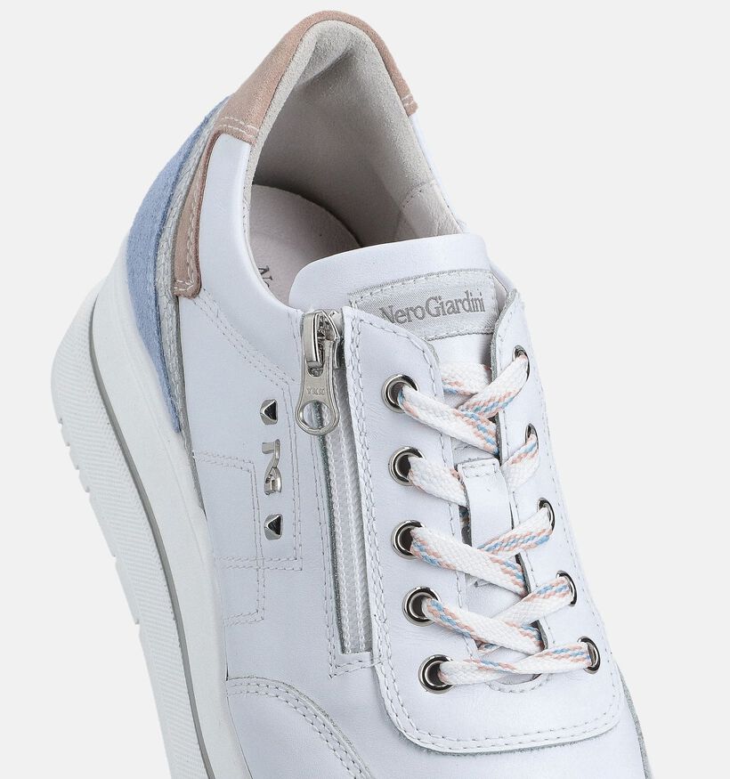 NeroGiardini Witte Sneakers met Rits voor dames (369083) - geschikt voor steunzolen