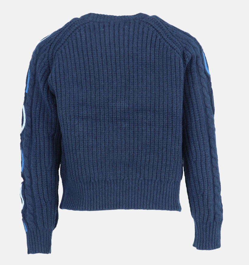 Orfeo Floria Blauwe Gebreide cable trui voor dames (349307)