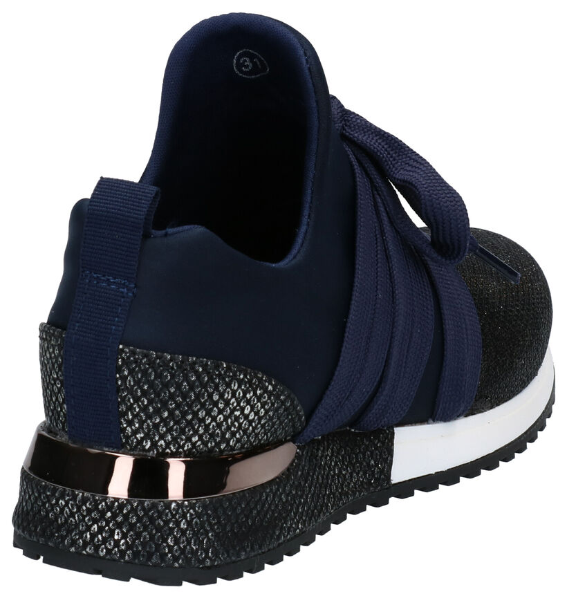 La Strada Blauwe Slip-on Sneakers in stof (278415)