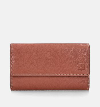 Label M Portemonnees Zwart/Cognac/Bruin