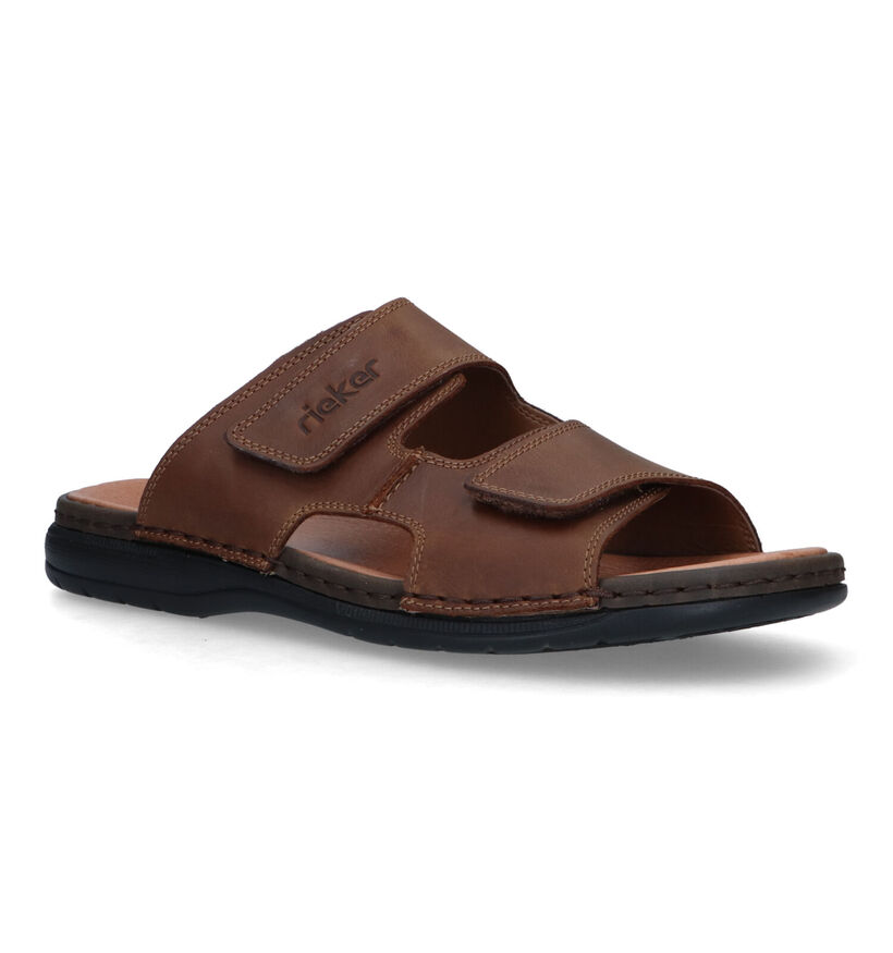 Rieker Nu-pieds casual en Brun foncé pour hommes (323562)