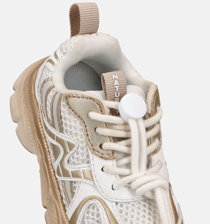 Naturino Wave Witte/Gouden Sneakers voor meisjes (377265) - geschikt voor steunzolen