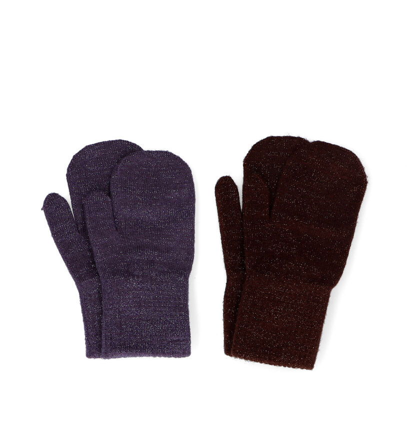 Celavi Gants en Violet/Brun - 2 Paires pour filles (313469)