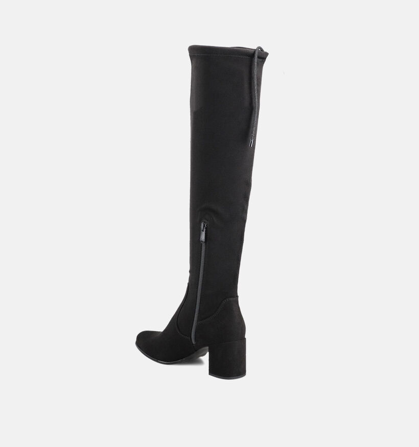 Marco Tozzi Zwarte Overkneelaarzen voor dames (365022)