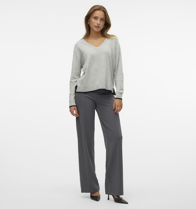 Vero Moda Becky Grijze Wijde broek L30 voor dames (344051)