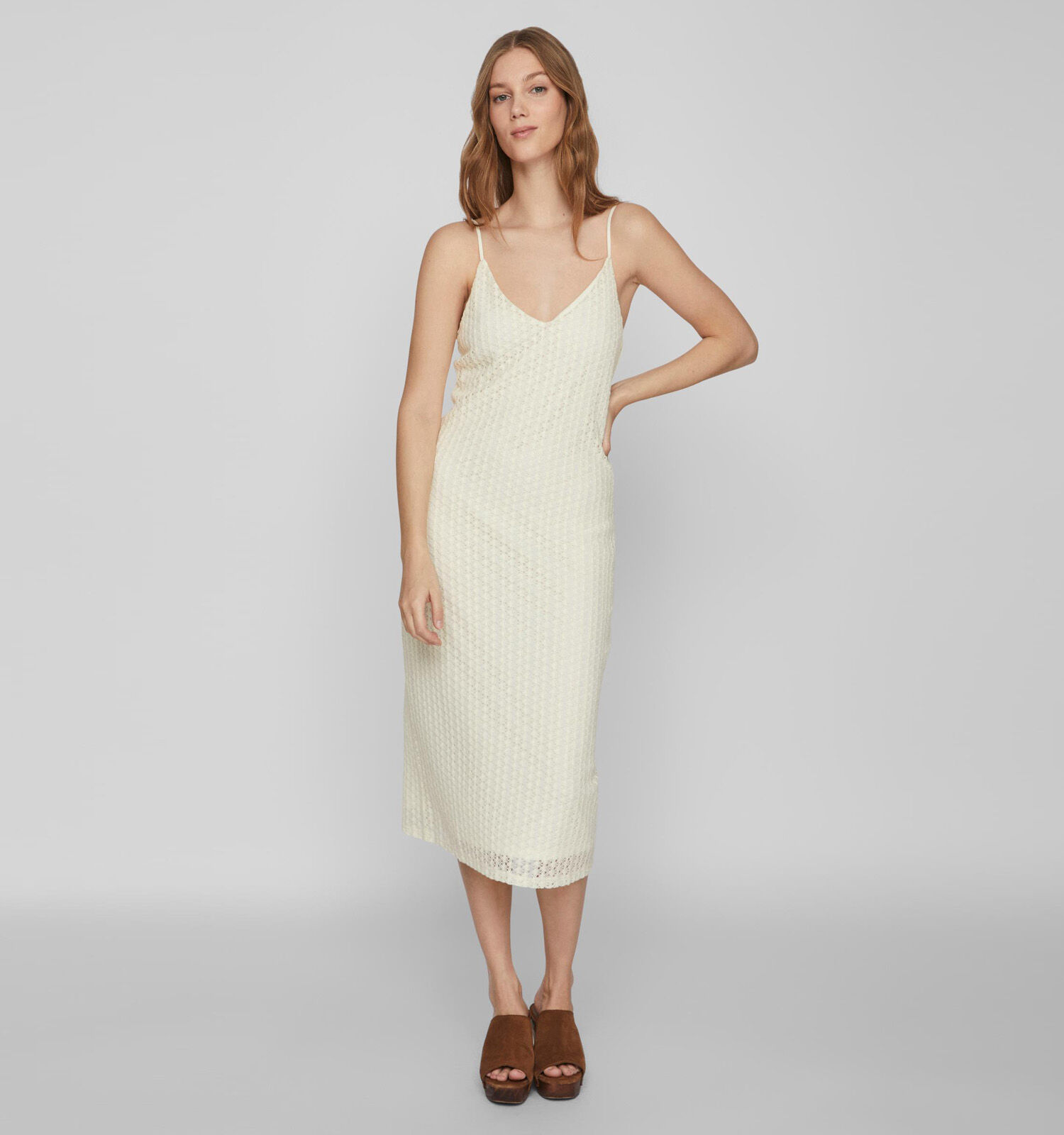 Midi jurk beige