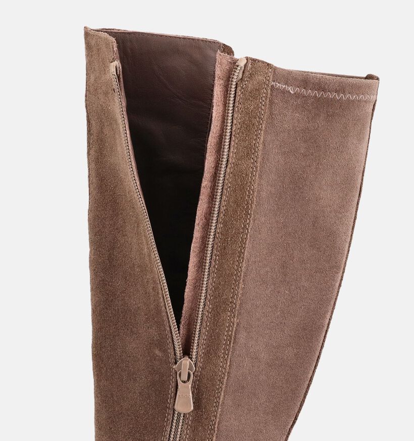 NeroGiardini Taupe Lange Laarzen voor dames (379447) - geschikt voor steunzolen