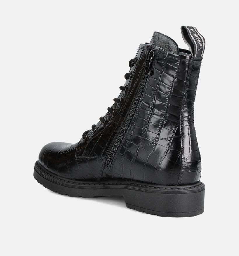 NeroGiardini Croco Zwarte Boots voor dames (363909) - geschikt voor steunzolen