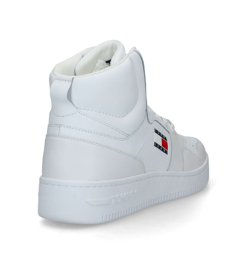 Tommy Hilfiger Tommy Jeans Mid Cut Baskets en Blanc en cuir (321212)