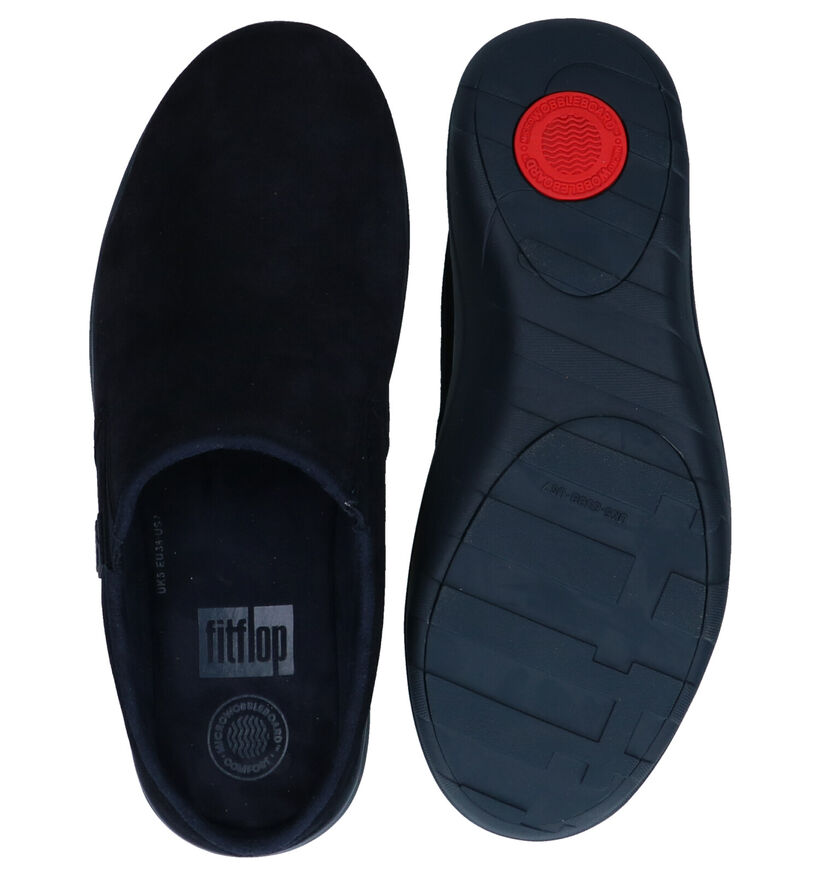 FitFlop Loaff Suede Clog Pantoufles ouvertes en Noir en daim (295130)