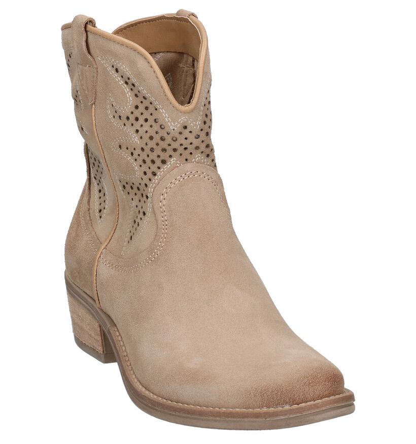 Via Limone Santiags en Beige clair en nubuck (290064)