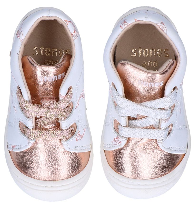 STONES and BONES Wave Bottines en Blanc en cuir (287883)