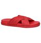 Inuovo Nu-pieds plates en Rouge pour femmes (250987)