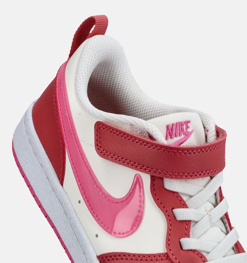 Nike Court Borough Low Baskets en Rouge/Blanc pour filles (380748)