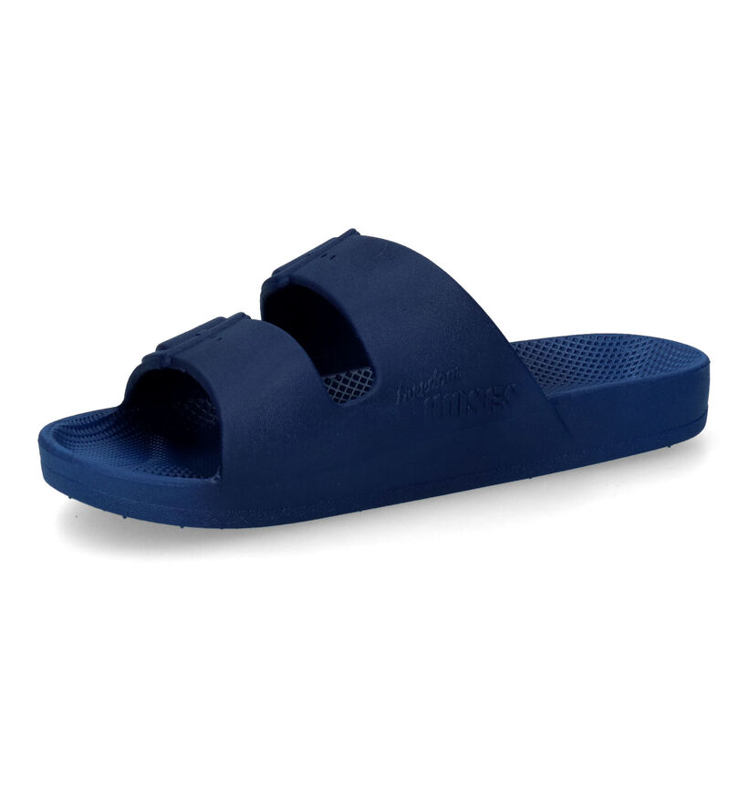 Freedom Moses Navy Blauwe Slippers in kunststof (307540)