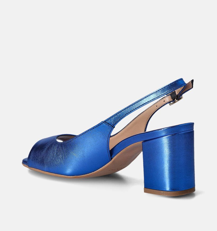 Laurent David Sandales avec talon carré en Bleu pour femmes (358597)