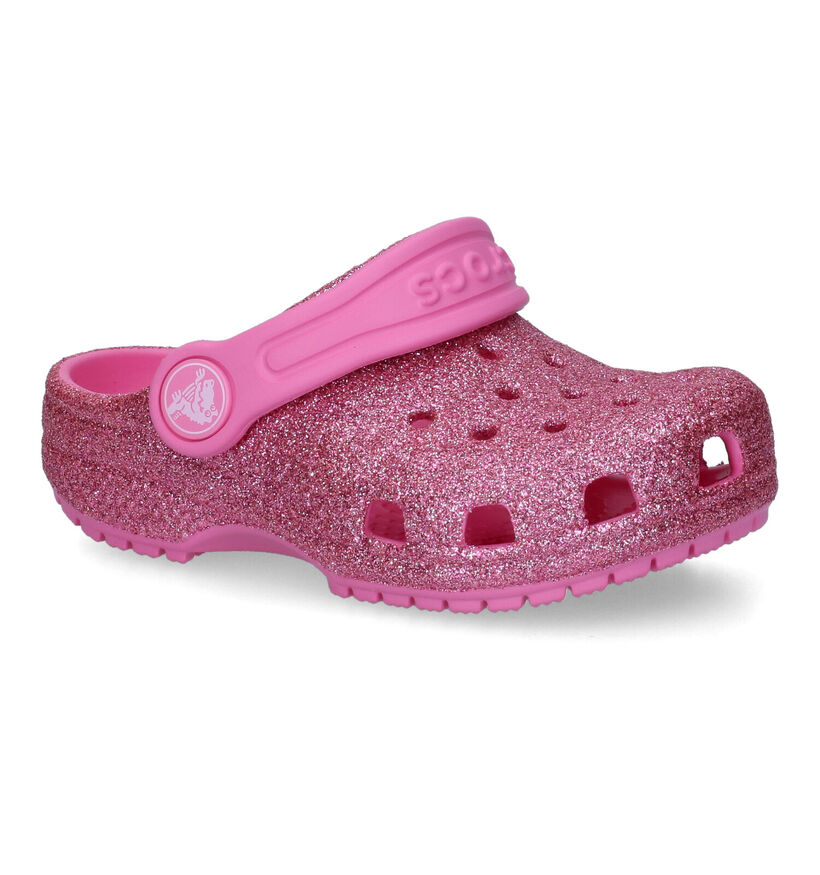 Crocs Classic Glitter Clog Nu-pieds en Rose en synthétique (307774)