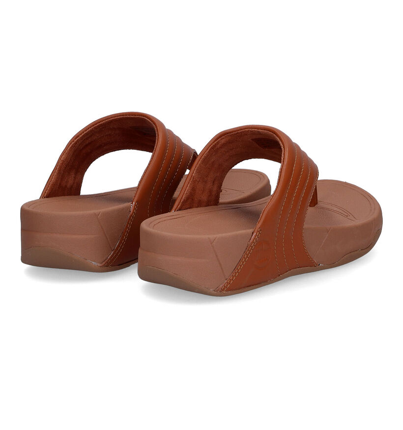 FitFlop Walkstar Cognac Teenslippers in leer (293468)