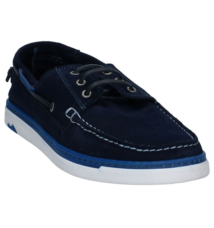 Via Borgo Alonso Chaussure bateau en Bleu en daim (292959)