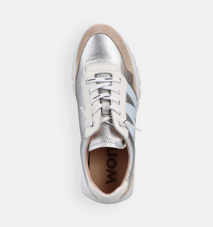 Wonders Zilveren/Blauwe Sneakers voor dames (373120) - geschikt voor steunzolen