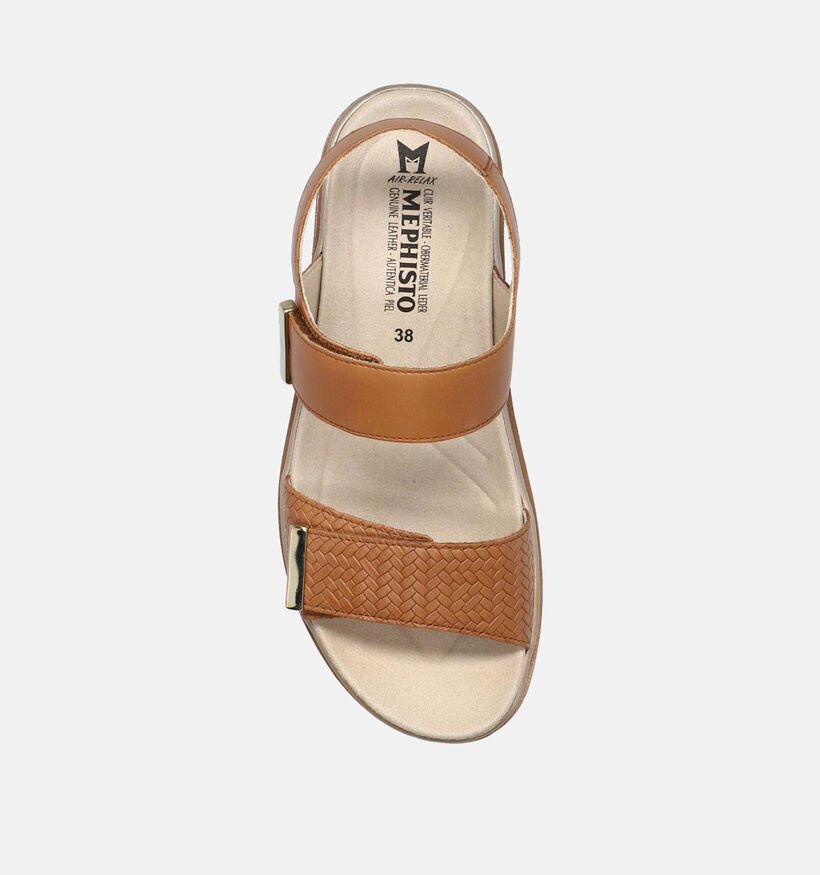 Mephisto Dominica Sandales avec talon compensé en Cognac pour femmes (354277)