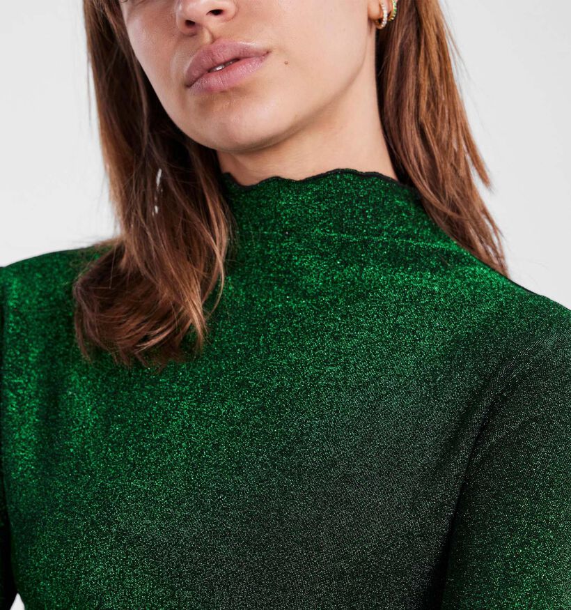 Pieces Sandra T-shirt avec manches longues en Vert pour femmes (333226)