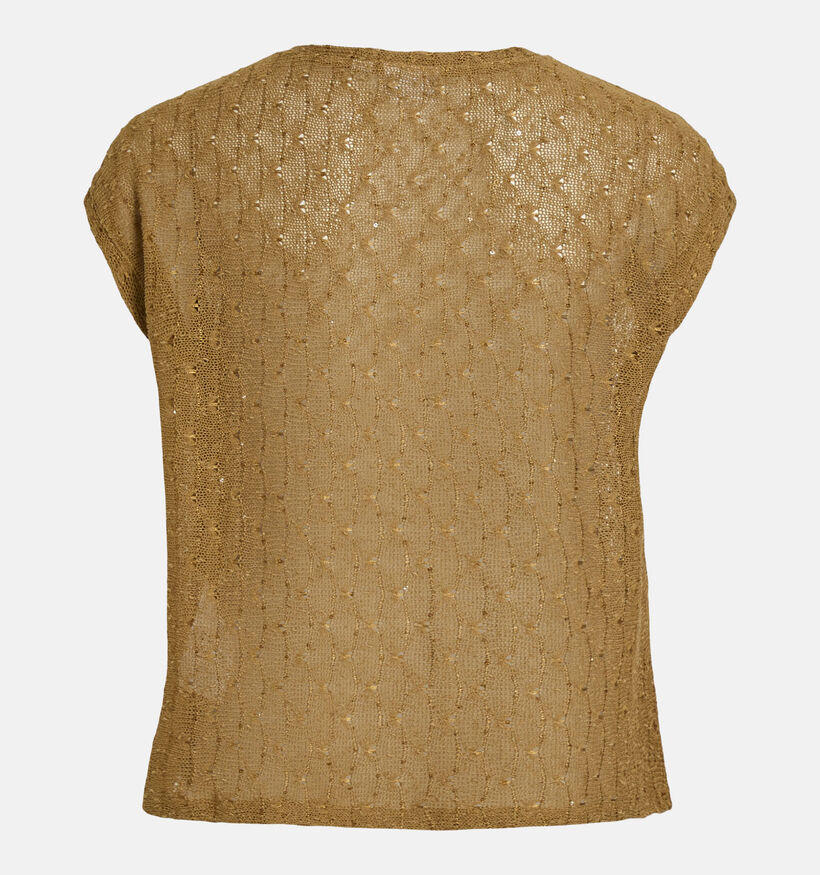Vila Vilimmi V-Neck Glitter Top Bruine T-shirt voor dames (361355)