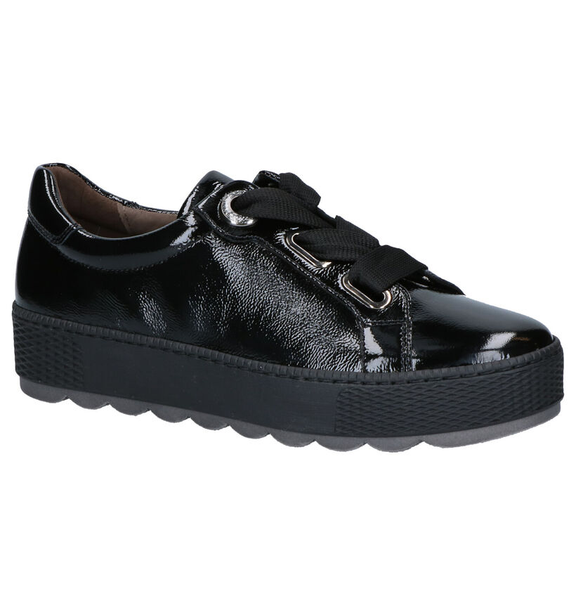 Gabor OptiFit Zwarte Veterschoenen in lak (260221)