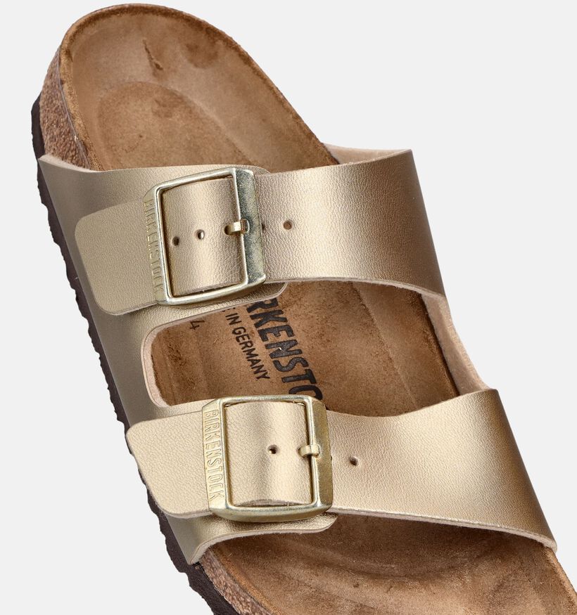 Birkenstock Arizona Birko-Flor Narrow Gouden Slippers voor dames (369520)