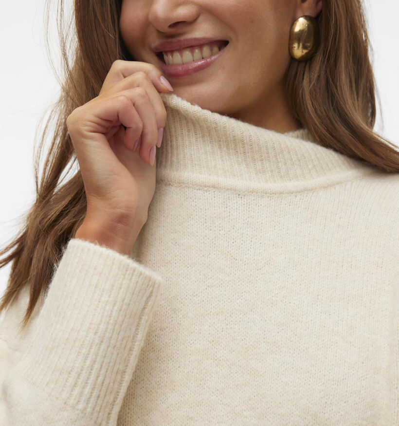 Vero Moda Phillis Pull long en Beige pour femmes (344100)
