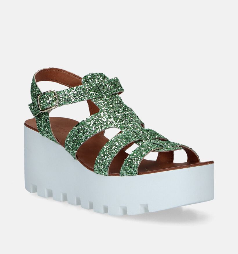 Sweet Lemon Neduz Groene Sandalen Met Sleehak voor dames (341737)