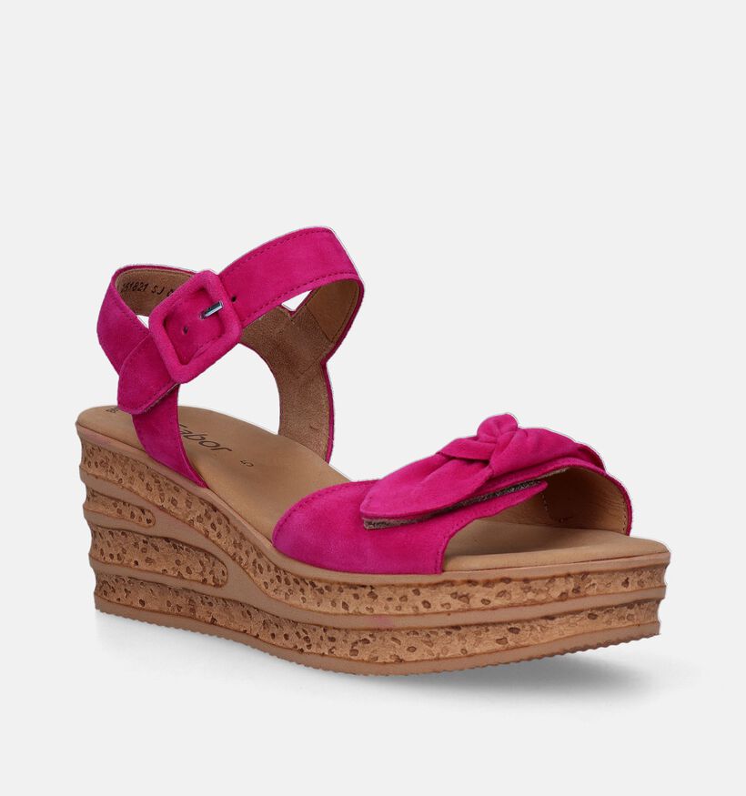 Gabor Best Fitting Fuchsia Sandalen Met Sleehak voor dames (336133)