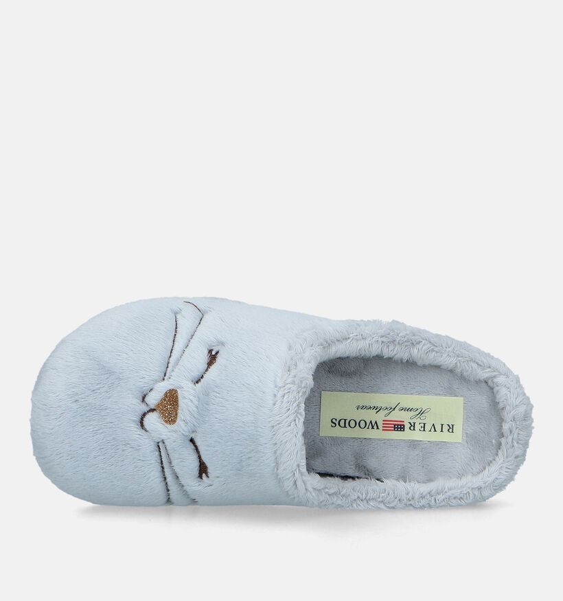 River Woods Nila Pantoufles en Gris pour filles (332268) - pour semelles orthopédiques